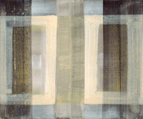 Serie HV (Steinkreide-Gelb-Schwarz), Eitempera auf Spanplatte, 50 x 60 cm