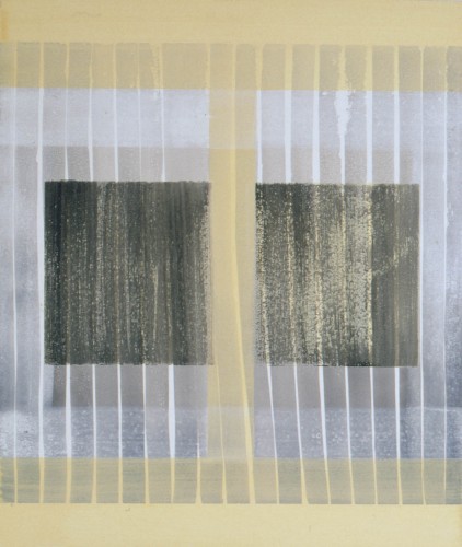 Serie HV (Steinkreide-Gelb-Schwarz), Eitempera auf Spanplatte, 60 x 50 cm