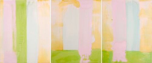 2007-02-10 (1 bis 3), Kasein-, Leim- und Eitempera auf Leinwand, je 50 x 40 cm
