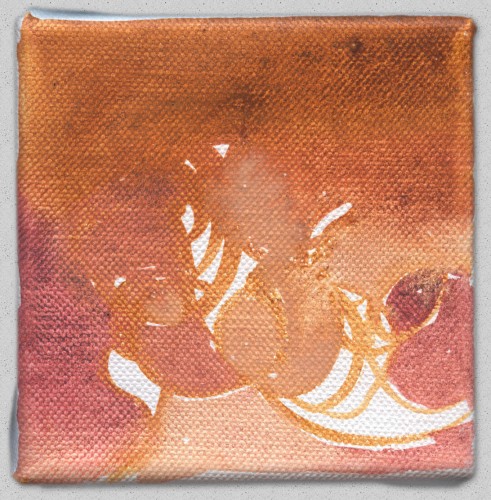 Leinwandzeichnung 142 bis 145 (143), Kasein- und Leimfarbe auf Leinwand, 10 x 10 cm